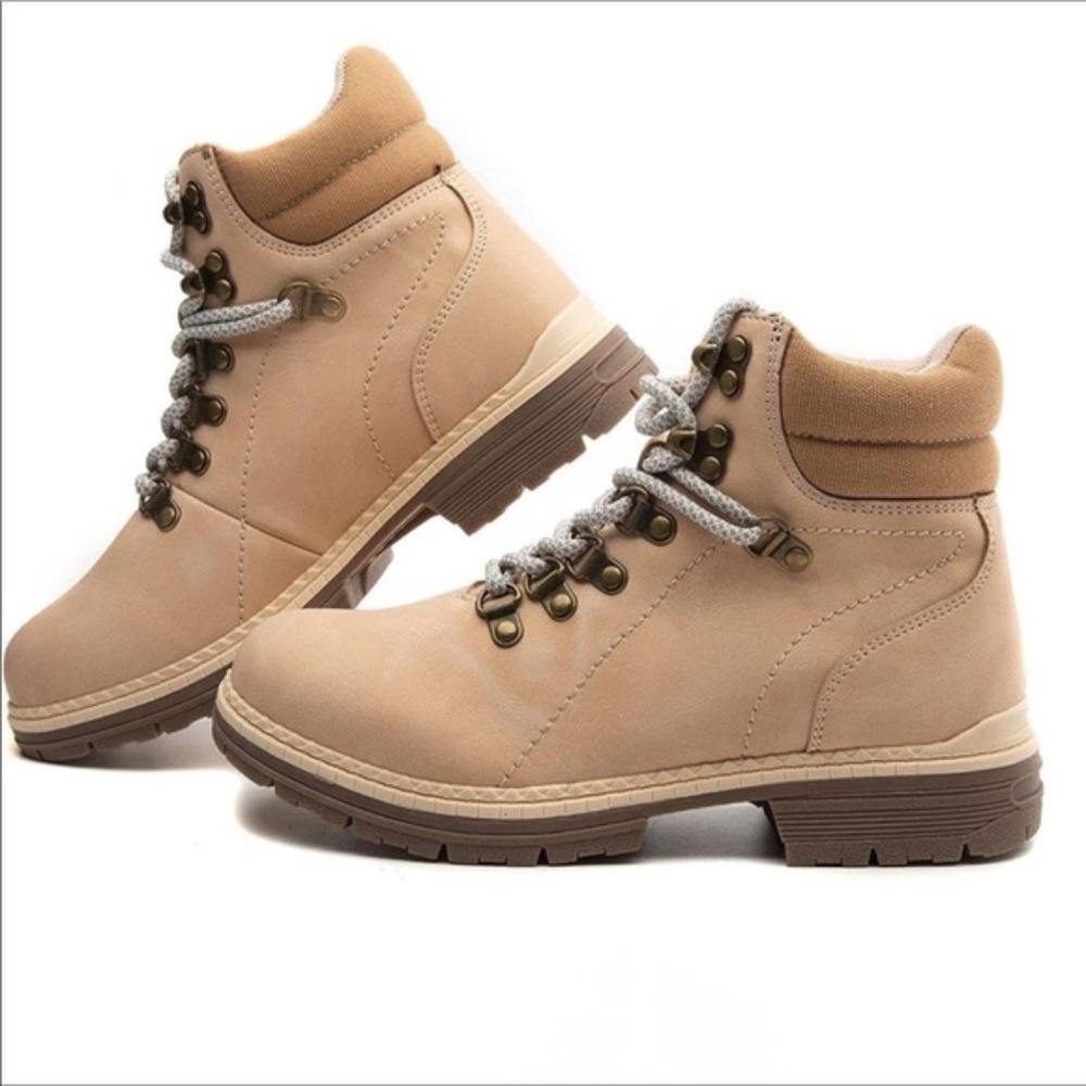 Unisex Hiking Boots Outdoor Non-Slip Beige Size 8.5